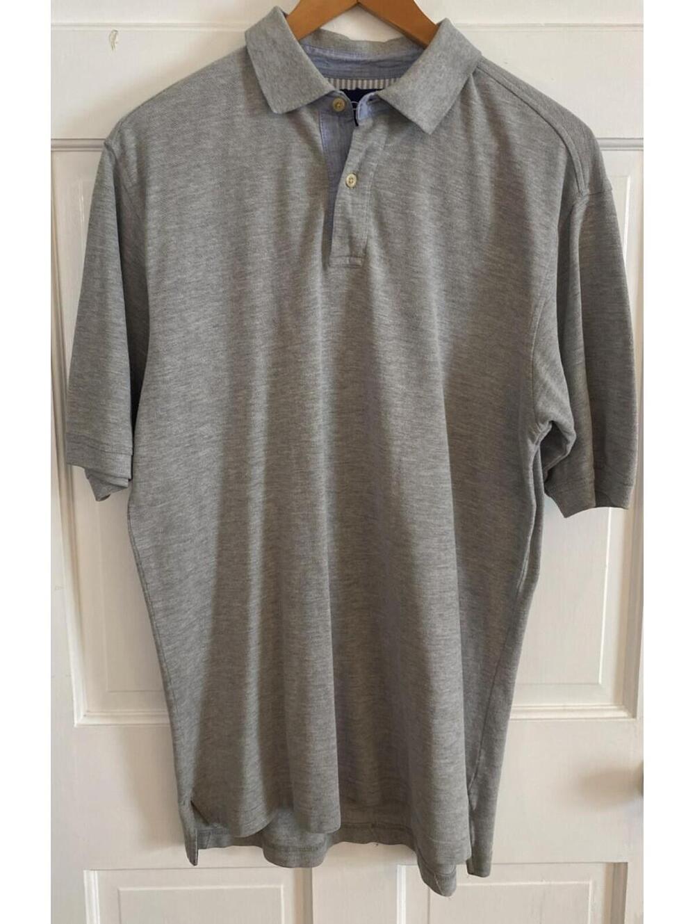 Men's M Medium Catalina Solid Gray Short Sleeve Polo Shirt